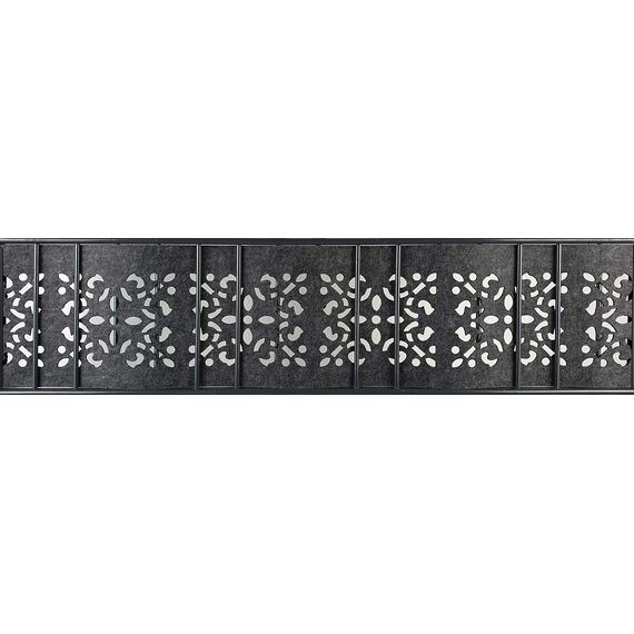 Zaundruck einzelner Sichtschutzstreifen aus Techno-Vlies - nachhaltiger Sichtschutz mit Laser Ornament - Windschutz 2,6 m x 19 cm - Schutzstreifen - Florenz Ornament