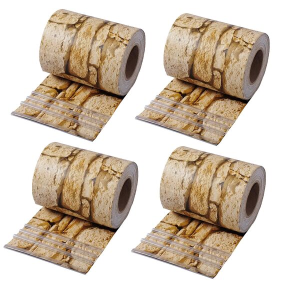 WOLTU Sichtschutzstreifen für doppelstabmatten 450 g/m² PVC, Doppelstabmattenzaun Blickdicht Wetterfest Windschutz 19 cm x 140 m, Sichtschutz zaun für Balkon inkl.100 Befestigungsclips, Sandstein
