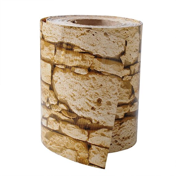 WOLTU Sichtschutzstreifen für doppelstabmatten 450 g/m² PVC, Doppelstabmattenzaun Blickdicht Wetterfest Windschutz 19 cm x 140 m, Sichtschutz zaun für Balkon inkl.100 Befestigungsclips, Sandstein