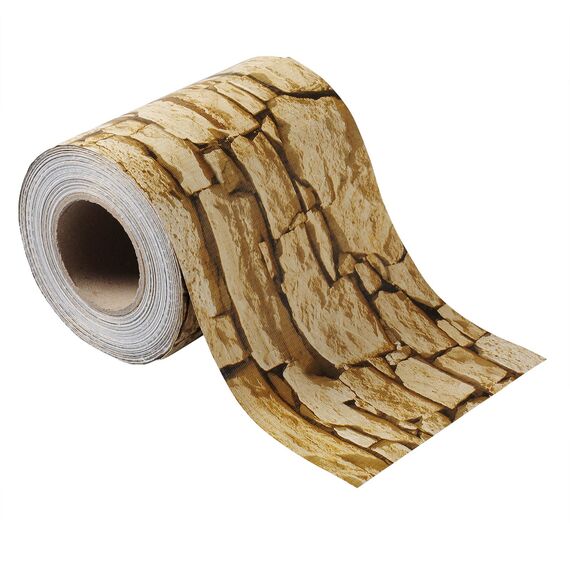 WOLTU Sichtschutzstreifen für doppelstabmatten 450 g/m² PVC, Doppelstabmattenzaun Blickdicht Wetterfest Windschutz 19cm x 35m, Sichtschutz zaun für Garten Balkon inkl.25 Befestigungsclips, Sandstein