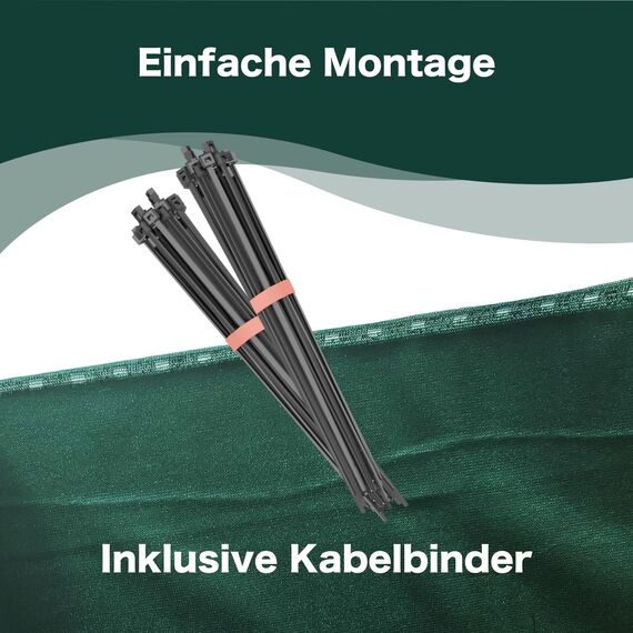 AGROFLOR Zaun und Balkon Sichtschutz, Maschendrahtzaun, Balkongeländer, Balkonschutz, Stoff Windschutz, inklusive Kabelbinder, 150g/m², Verschiedene Abmessungen, 2 x 25 m