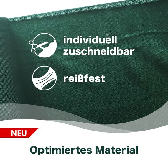 AGROFLOR Zaun und Balkon Sichtschutz, Maschendrahtzaun, Balkongeländer, Balkonschutz, Stoff Windschutz, inklusive Kabelbinder, 150g/m², Verschiedene Abmessungen, 1,2 x 50 m