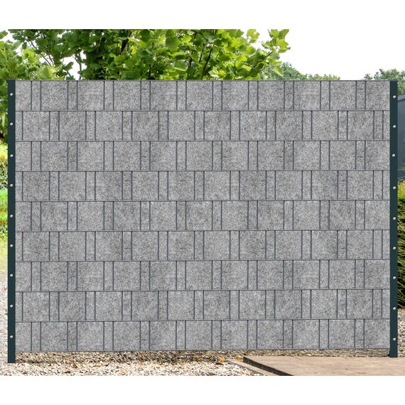 Venezia (hellgrau) - Design Vlies Sichtschutz Streifen für Doppelstabmattenzaun - PVC frei