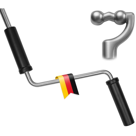 markiso Markisenkurbel 100 cm Verzinkt – Kurbel für Markise mit Kugelhaken/Kugelkopf – Kurbelgestänge verzinkter Stahl, Rostfrei, Ergonomische Griffe, Freilaufend für Leichte Bedienung