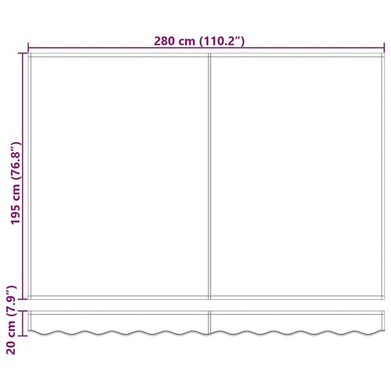 vidaXL Markisenersatzstoff Anthrazit 280 x 195 cm Polyester, Balkon-Sichtschutz, modernes rechteckiges Sonnendach, strapazierfähiger UV-beständiger Stoff, wetterfester Unterstand