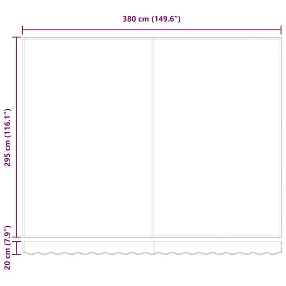 vidaXL Markisenersatzstoff Rot 380 x 295 cm Polyester, Balkon-Sichtschutz, modernes rechteckiges Sonnendach, strapazierfähiger UV-beständiger Stoff, wetterfester Unterstand