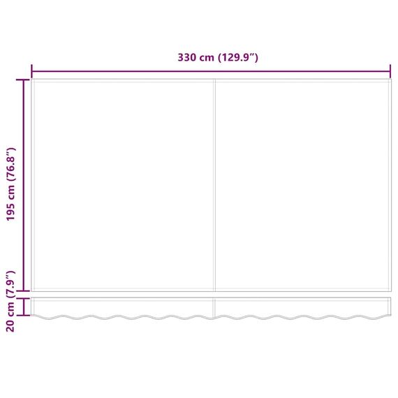 vidaXL Markisenersatzstoff Rot 330 x 195 cm Polyester, Balkon-Sichtschutz, modernes rechteckiges Sonnendach, strapazierfähiger UV-beständiger Stoff, wetterfester Unterstand