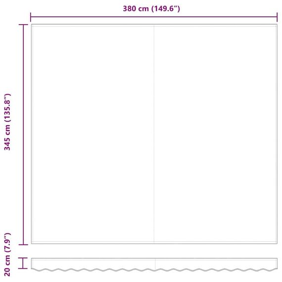 vidaXL Markisenersatzstoff Rot 380 x 345 cm Polyester, Balkon-Sichtschutz, modernes rechteckiges Sonnendach, strapazierfähiger UV-beständiger Stoff, wetterfester Unterstand