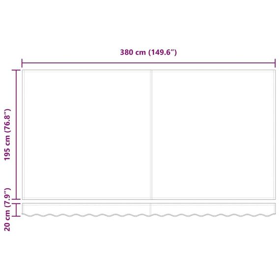 vidaXL Markisenersatzstoff Anthrazit 380 x 195 cm Polyester, Balkon-Sichtschutz, modernes rechteckiges Sonnendach, strapazierfähiger UV-beständiger Stoff, wetterfester Unterstand