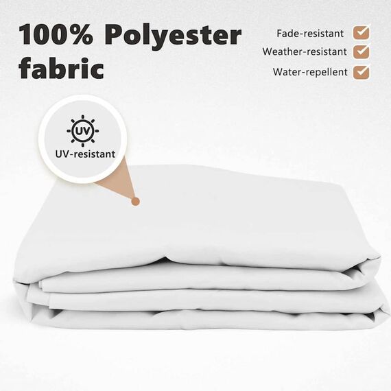 vidaXL Markisenersatzstoff Weiß 280 x 245 cm Polyester, Balkon-Sichtschutz, modernes rechteckiges Sonnendach, strapazierfähiger UV-beständiger Stoff, wetterfester Unterstand