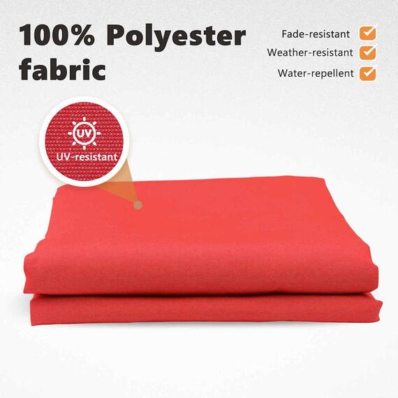 vidaXL Markisenersatzstoff Rot 380 x 345 cm Polyester, Balkon-Sichtschutz, modernes rechteckiges Sonnendach, strapazierfähiger UV-beständiger Stoff, wetterfester Unterstand