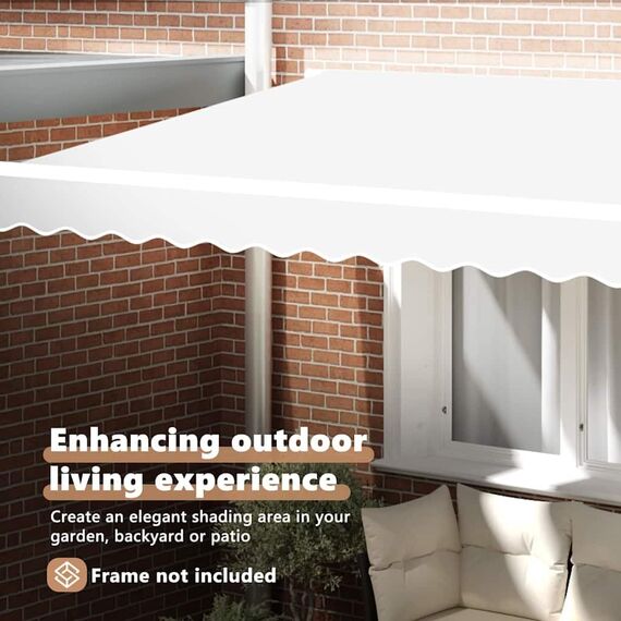 vidaXL Markisenersatzstoff Weiß 280 x 245 cm Polyester, Balkon-Sichtschutz, modernes rechteckiges Sonnendach, strapazierfähiger UV-beständiger Stoff, wetterfester Unterstand