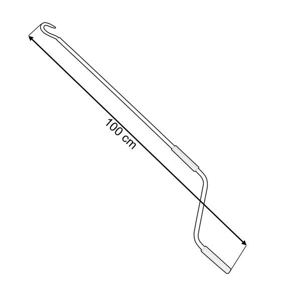 markiso Markisenkurbel 100 cm Grau – Kurbel für Markise mit Fleischerhaken – Kurbelgestänge Pulverbeschichtet, Rostfrei, Ergonomische Griffe, Freilaufend für Leichte Bedienung