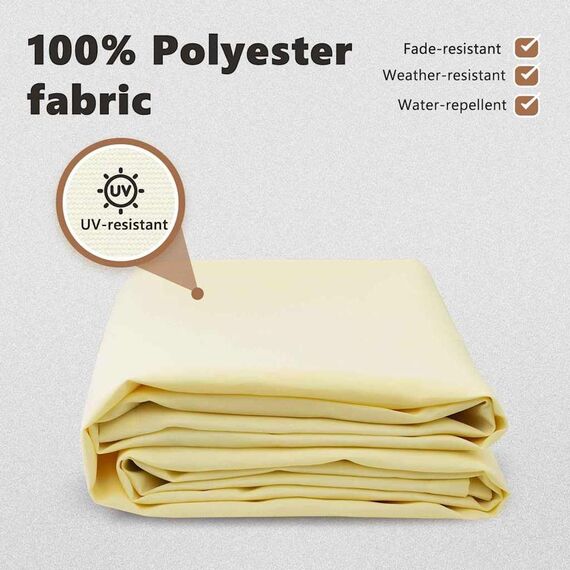 vidaXL Markisenersatzstoff Creme 380 x 195 cm Polyester, Balkon-Sichtschutz, modernes rechteckiges Sonnendach, strapazierfähiger UV-beständiger Stoff, wetterfester Unterstand