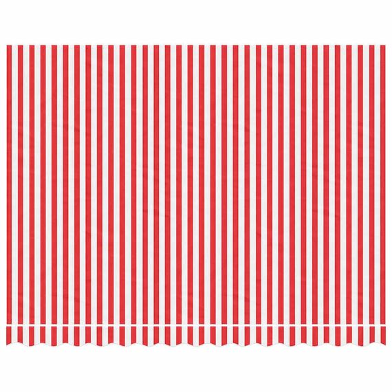 vidaXL Markisenbespannung, Markisenstoff UV-beständig, Markisentuch Wasserabweisend, Ersatzstoff Markisen-Zubehör, Rot Weiß Gestreift 3,5x2,5m
