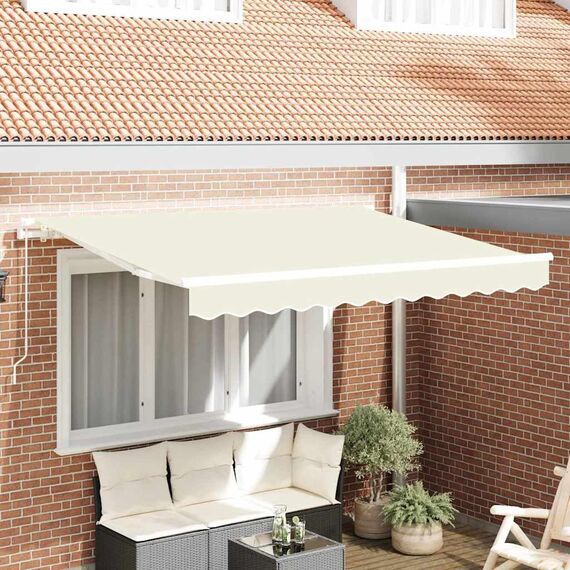 vidaXL Markisenersatzstoff Creme 235 x 195 cm Polyester, Balkon-Sichtschutz, modernes rechteckiges Sonnendach, strapazierfähiger UV-beständiger Stoff, wetterfester Unterstand
