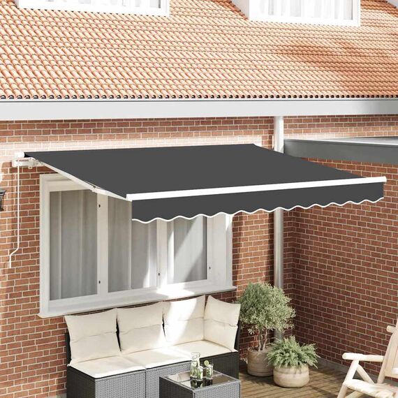 vidaXL Markisenersatzstoff Anthrazit 280 x 195 cm Polyester, Balkon-Sichtschutz, modernes rechteckiges Sonnendach, strapazierfähiger UV-beständiger Stoff, wetterfester Unterstand