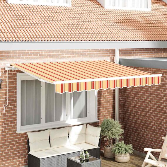 vidaXL Markisenersatzstoff Mehrfarbig 330 x 195 cm Polyester, Balkon-Sichtschutz, modernes rechteckiges Sonnendach, strapazierfähiger UV-beständiger Stoff, wetterfester Unterstand
