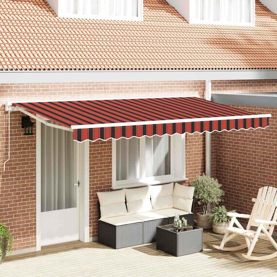 vidaXL Markisenersatzstoff Mehrfarbig 380 x 195 cm Polyester, Balkon-Sichtschutz, modernes rechteckiges Sonnendach, strapazierfähiger UV-beständiger Stoff, wetterfester Unterstand