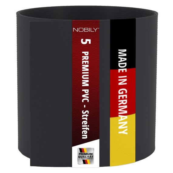 Premium Zaunsichtschutz HART-PVC / 5 x Streifen 2,525 m/Höhe 19 cm Anthrazitgrau - Zaun Sichtschutzstreifen Fachhandelsware für Doppelstabmattenzaun Zaun Sichtschutz anthrazit