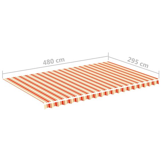 vidaXL Markisenbespannung Wasserabweisend Markisestoff Markisentuch Ersatzstoff mit Volant Markisevolant für Markise Gelb Orange 5x3m