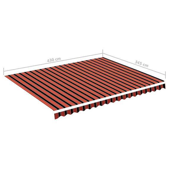 vidaXL Markisenbespannung Wasserabweisend Markisestoff Markisentuch Ersatzstoff mit Volant Markisevolant für Markise Orange Braun 4,5x3,5m