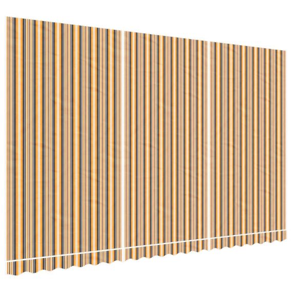 vidaXL Markisenbespannung, Markisenstoff mit PU-Beschichtung, Markisentuch Wetterfest, Ersatzstoff Markise, Mehrfarbig Gestreift 5x3m