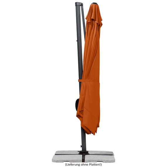Schneider Sonnenschirm Rhodos, terracotta, 300 x 300 cm quadratisch, 782-05, Gestell Alu/Stahl, Bespannung Polyester, 24 kg