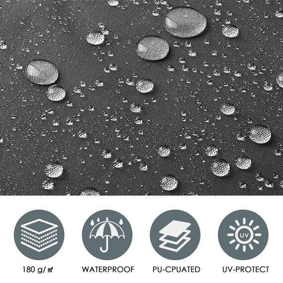 LIFERUN Klemmmarkise ohne Bohren | mit Handkurbel Balkon Balkonmarkise | Markise UV-beständig Wasserdicht Höhenverstellbar | Sonnenschutz für Balkon Terrasse Garten Terrassenüberdachung (Grau 350cm)