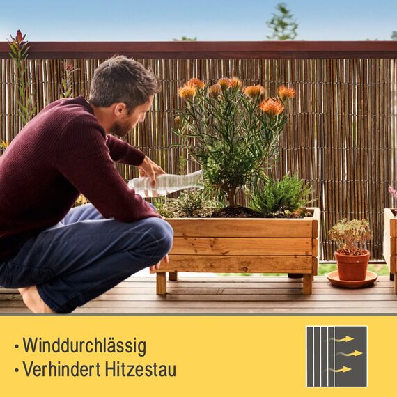 Sol Royal Weidenmatte Sichtschutz für Balkon & Zaun Natur 100x300cm – Leichte Montage & Stabiler Balkonsichtschutz für Terrasse & Garten Weidenzaun Sichtschutz Weide Windschutz – SolVision W79