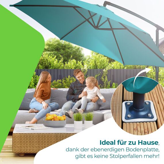 KESSER® Metall Universal-Bodenplatte | Sonnenschirmständer für Sonnenschirm & Ampelschirm | Bodenhülse für Kurbelschirm | Sonnenschirm-Schirm-Ständer | Bodenanker inklusive Handschuhe | Silber