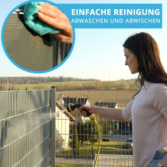 Premium Sichtschutzstreifen Hart-PVC für Doppelstabmatten Anthrazit RAL 7016 Länge 2,525 Meter Höhe 19 cm Stärke 1,35 mm 1 Stück