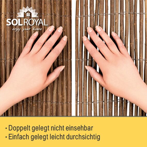 Sol Royal Weidenmatte Sichtschutz für Balkon & Zaun Natur 90x300cm – Leichte Montage & Stabiler Balkonsichtschutz für Terrasse & Garten Weidenzaun Sichtschutz Weide Windschutz – SolVision W79