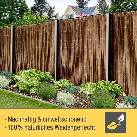 Sol Royal Weidenmatte Sichtschutz für Gartenzaun Natur 180x500 cm – Leichte Montage & Stabiler Weidenzaun Sichtschutzmatte für Garten, Terrasse & Zaun Sichtschutz Weide Windschutz – SolVision W79