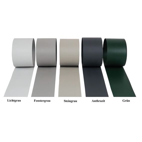 Gartenwelt Riegelsberger Premium Sichtschutzstreifen Sichtschutz Hart PVC Doppelstabmatten Streifen Made IN Germany 1 Stück Steingrau