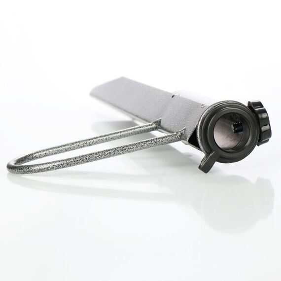 com-four® Sonnenschirmhalter aus massivem Metall - Schirmständer mit Griff, für Kies- und Sandboden - Standfuß für Sonnenschirme mit Ø 25/32/35 mm (silberfarben)