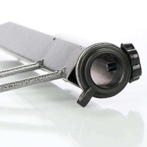 com-four® Sonnenschirmhalter aus massivem Metall - Schirmständer mit Griff, für Kies- und Sandboden - Standfuß für Sonnenschirme mit Ø 25/32/35 mm (silberfarben)