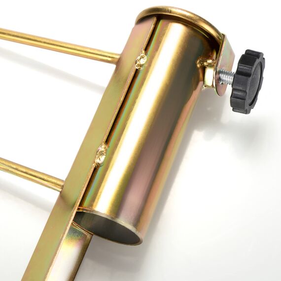 com-four® 2X Sonnenschirmhalter aus Stahl - Bodenhülse für den Garten - Rasendorn für Sonnenschirme - Schirmständer mit Handgriff - Stockdurchmesser von ca. 30-42 mm (goldfarben - 2 Stück)