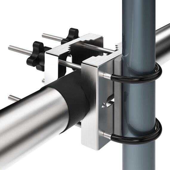 4smile Sonnenschirmhalter aus Metall, Sonnenschirm Balkon Halterung Edelstahl flexibel balkonklammer