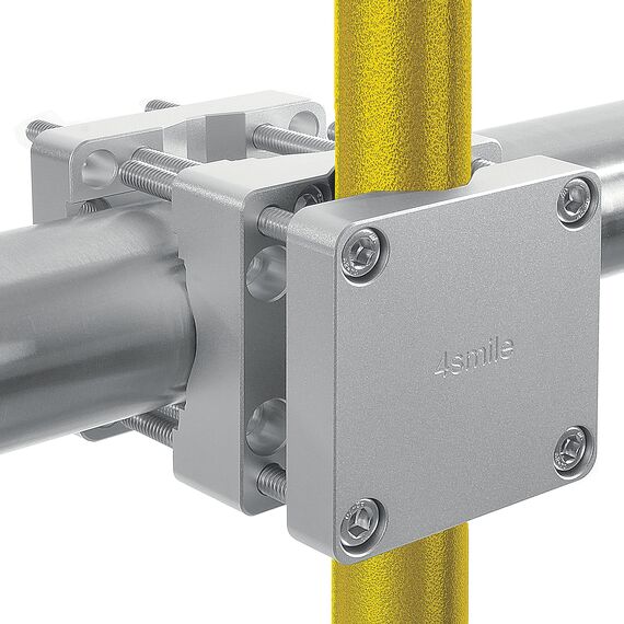 4smile Sonnenschirmhalter Balkongeländer – Aluminium Sonnenschirm Balkon Halterung - Schirmhalterung SunnySquare, stabiles Universaltalent, hält jeden Balkonschirm