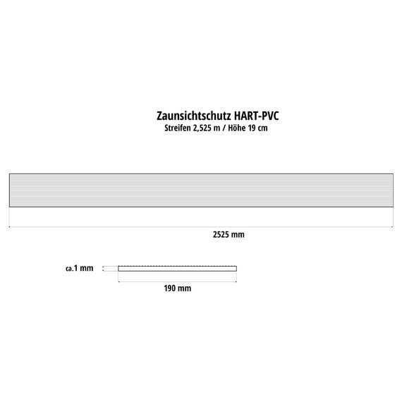 Premium Zaunsichtschutz HART-PVC / 30 x Streifen 2,525 m/Höhe 19 cm Fenstergrau - Zaun Sichtschutzstreifen Fachhandelsware für Doppelstabmattenzaun Zaun Sichtschutz grau - keine Folie