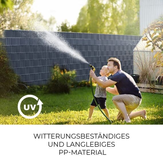 HEMMDAL Premium Sichtschutzstreifen | 35 m Zaunfolie | 1,1 mm Stärke | Montage ohne Hilfsmittel | hochwertiges Polypropylen | formstabil | wasserfest | 5 Jahre UV-beständig | Anthrazit | Made in EU
