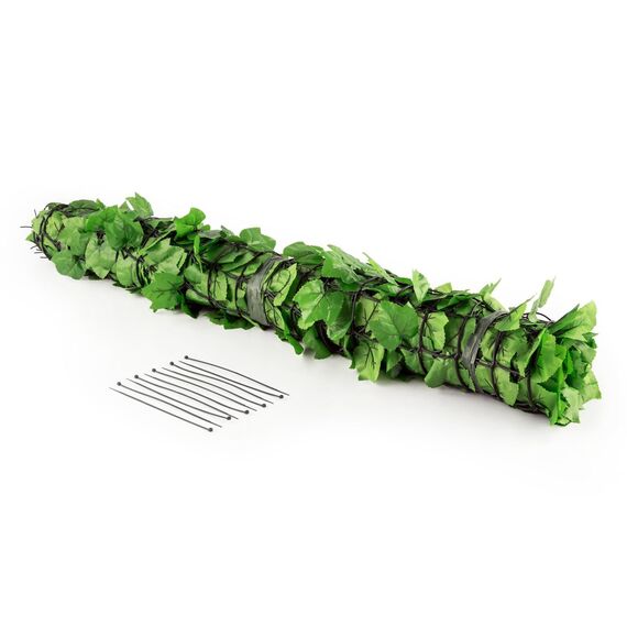 blumfeldt Fency Bright Ivy - Sichtschutz, Windschutz, Lärmschutz, 300 x 150 cm, Efeublätter, hohe Blickdichte, kunststoffummanteltes Gitternetz, 6 x 6 cm Maschenweite, hellgrün