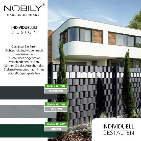 Premium Zaunsichtschutz HART-PVC / 20 x Streifen 2,525 m/Höhe 19 cm Moosgrün - Zaun Sichtschutzstreifen Fachhandelsware für Doppelstabmattenzaun Zaun Sichtschutz grün - keine Folie