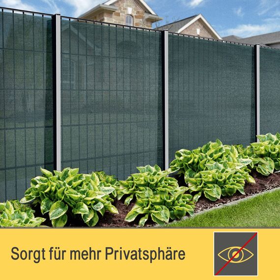 Sol Royal Schattennetz 10m x 1m Schattiergewebe 165g/m² – Blickdichter Sonnenschutz mit UV-Schutz & Kabelbinder für einfache Befestigung – HDPE Sichtschutz Garten Grün für Gewächshaus & Zaun SG80