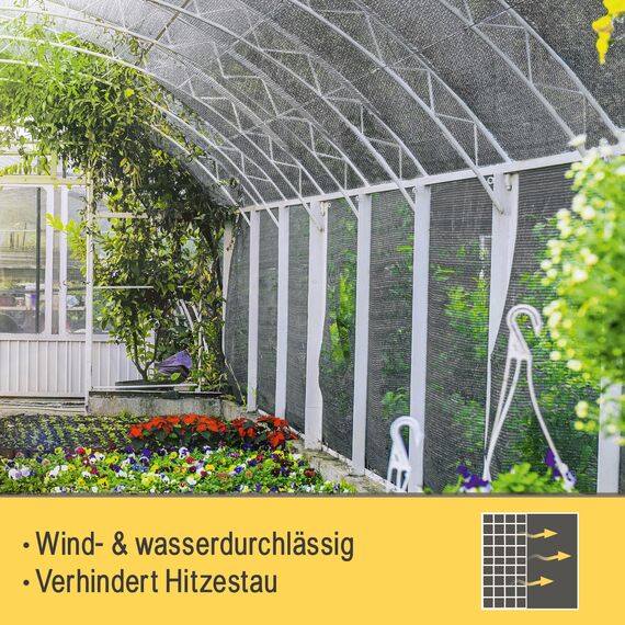 Sol Royal Schattennetz 25m x 1,8m Schattiergewebe 165g/m² – Blickdichter Sonnenschutz UV-Schutz & Kabelbinder für einfache Befestigung – HDPE Sichtschutz Garten Anthrazit für Gewächshaus & Zaun SG80
