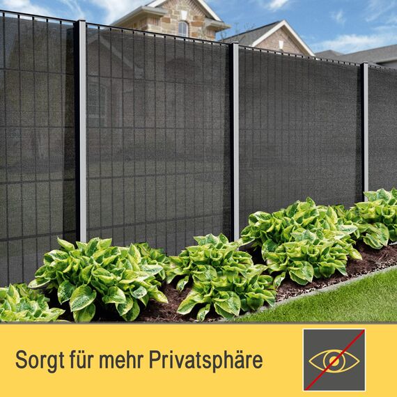 Sol Royal Schattennetz 25m x 1,6m Schattiergewebe 165g/m² – Blickdichter Sonnenschutz UV-Schutz & Kabelbinder für einfache Befestigung – HDPE Sichtschutz Garten Anthrazit für Gewächshaus & Zaun SG80