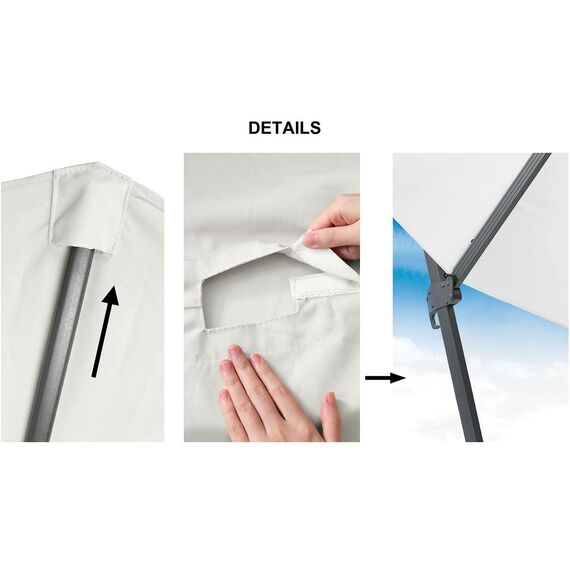 paramondo Sonnenschirm Bespannung für parapenda Ampelschirm Ø 3,5 m rund, mit Schirmbelüftung, Waschbar, Creme