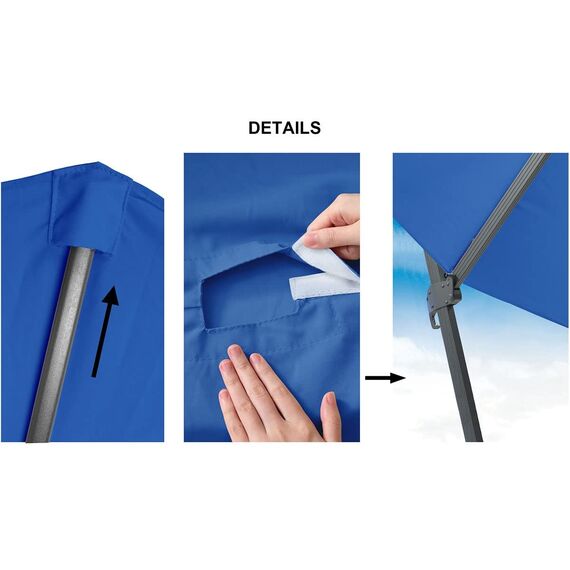 paramondo Sonnenschirm Bespannung für parapenda Ampelschirm 4 x 3 m rechteckig, mit Schirmbelüftung, Waschbar, Grau