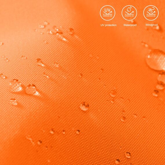 MasterCanopy 230 cm Sonnenschirm neigungsverstellbar, mit schönem Volant, 6 Rippen und Kurbel, für Patio, Garten, Terrasse, Markt, Orange